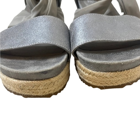 EILEEN FISHER Zoe Metallic Leather and Mesh Espadrille - Picture 3 of 11